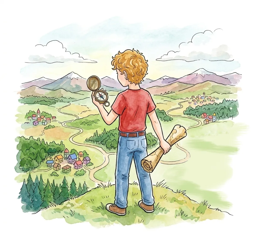 Blick über eine Lernlandschaft voller Möglichkeiten